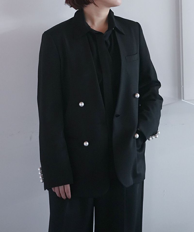 BLACK FORMAL NO COLLAR JACKET