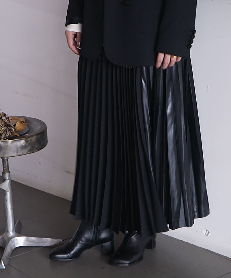 BLACK FORMAL ACCORDION PLEATS SKIRT