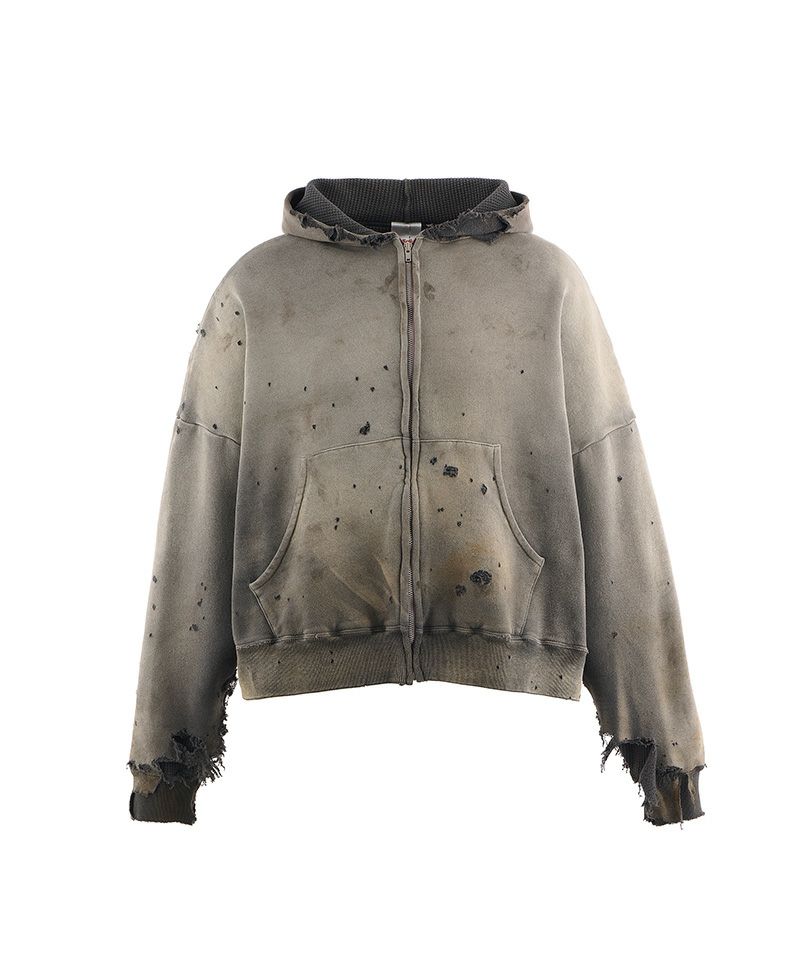 SAINT MICHAEL＞ZIP HOODIE/DOUBLE FACE/BLACK | MAKES ONLINE STORE