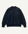 Vintage Half Zip Rib Collar Sweatshirt