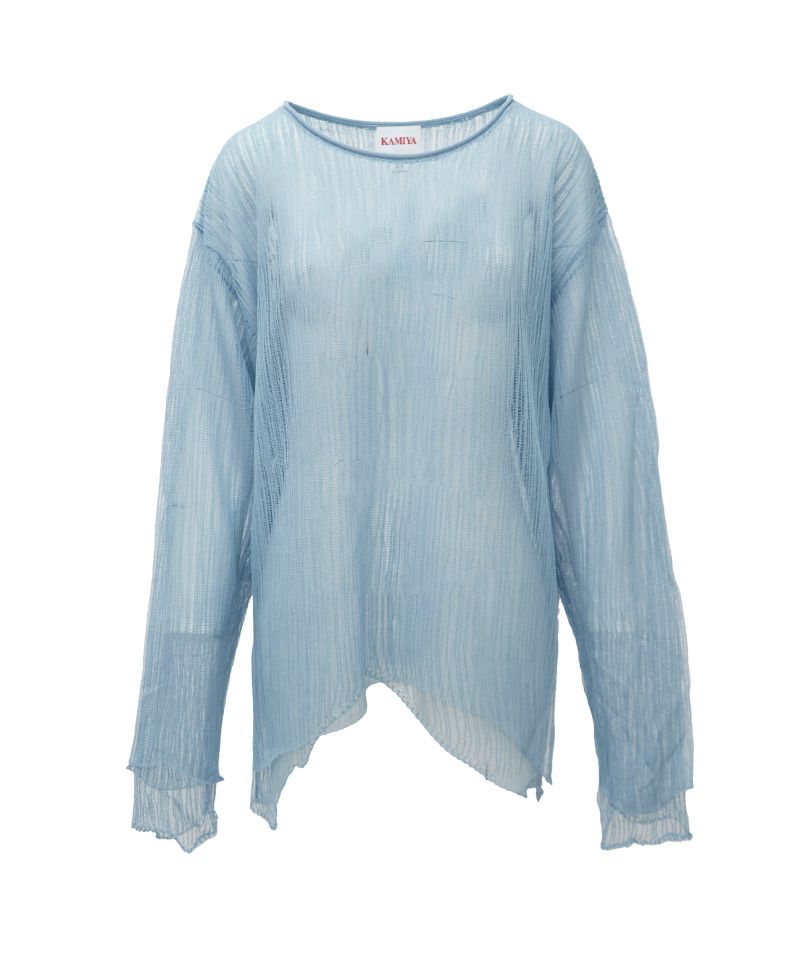 ＜KAMIYA＞Layered Sheer Knit