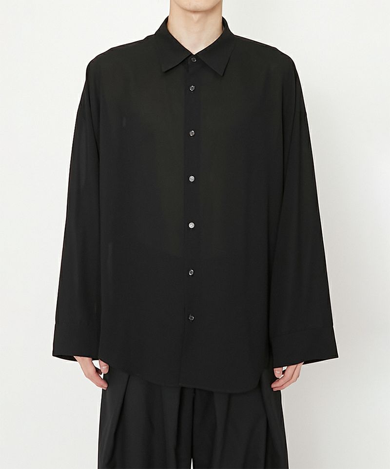 ALMOSTBLACK＞WVN KIMONO SLEEVE PRINT SHIRTS BLACK | MAKES ONLINE STORE