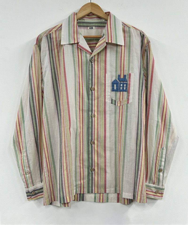 ＜KHOKI＞Hand-Embroidered Stripe Shirt