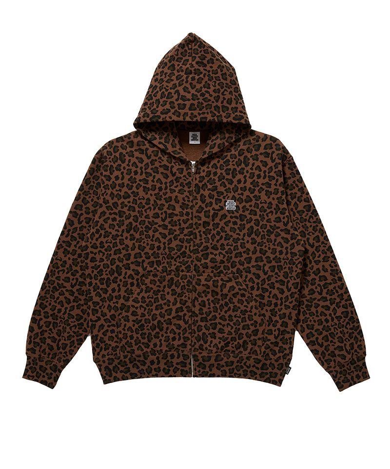 BlackEyePatch＞LEOPARD PATTERNED SMALL OG ZIP HOODIE | MAKES
