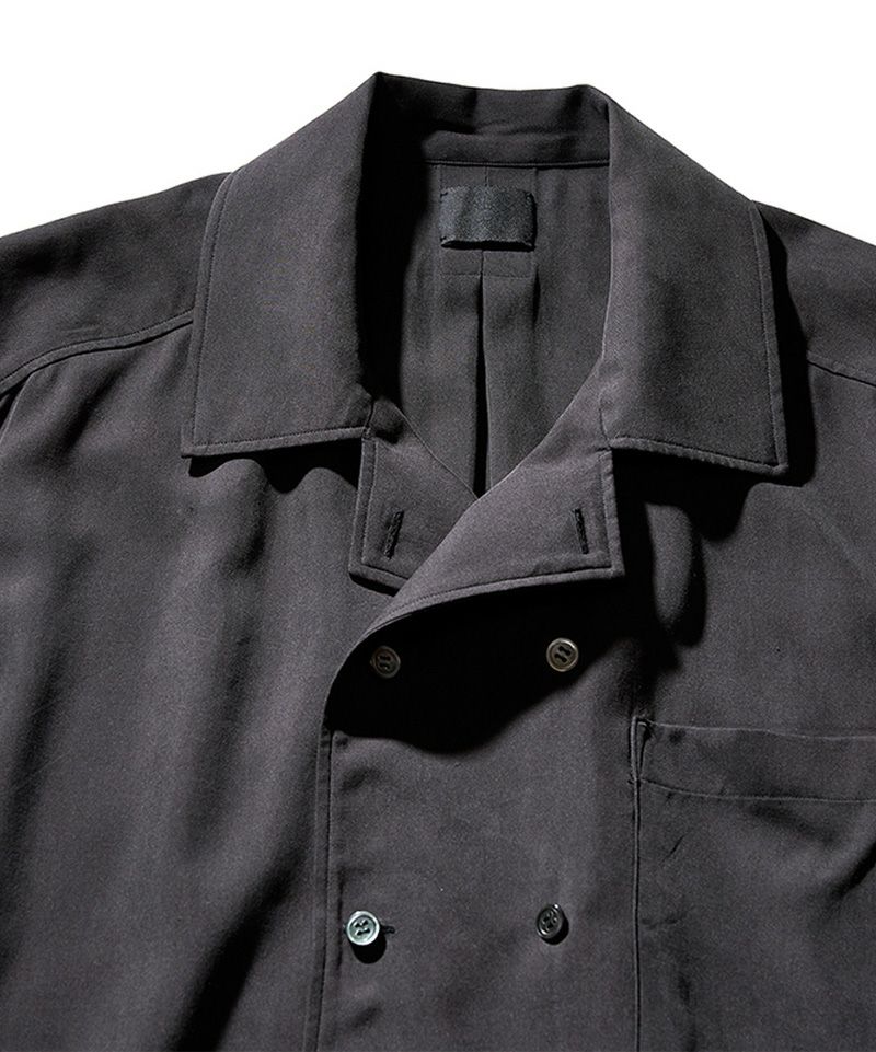 山内＞ビンテージシルクギャバ・ダブルオープンカラーシャツ | MAKES