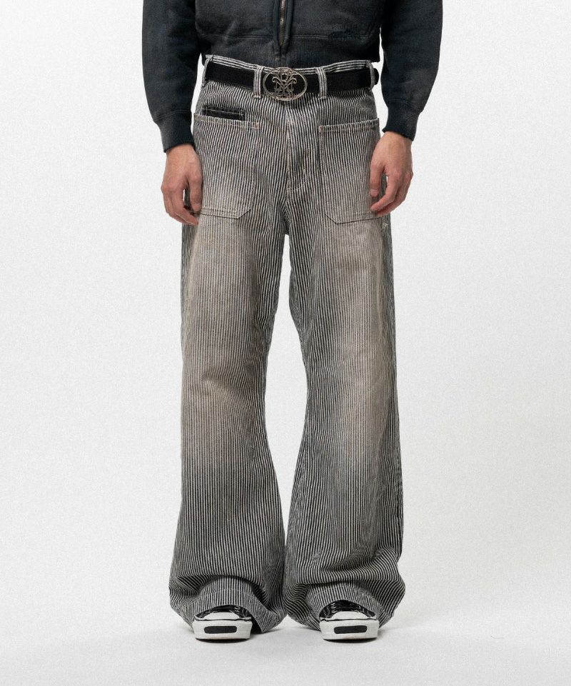 ＜KAMIYA＞Hickory Work Pants