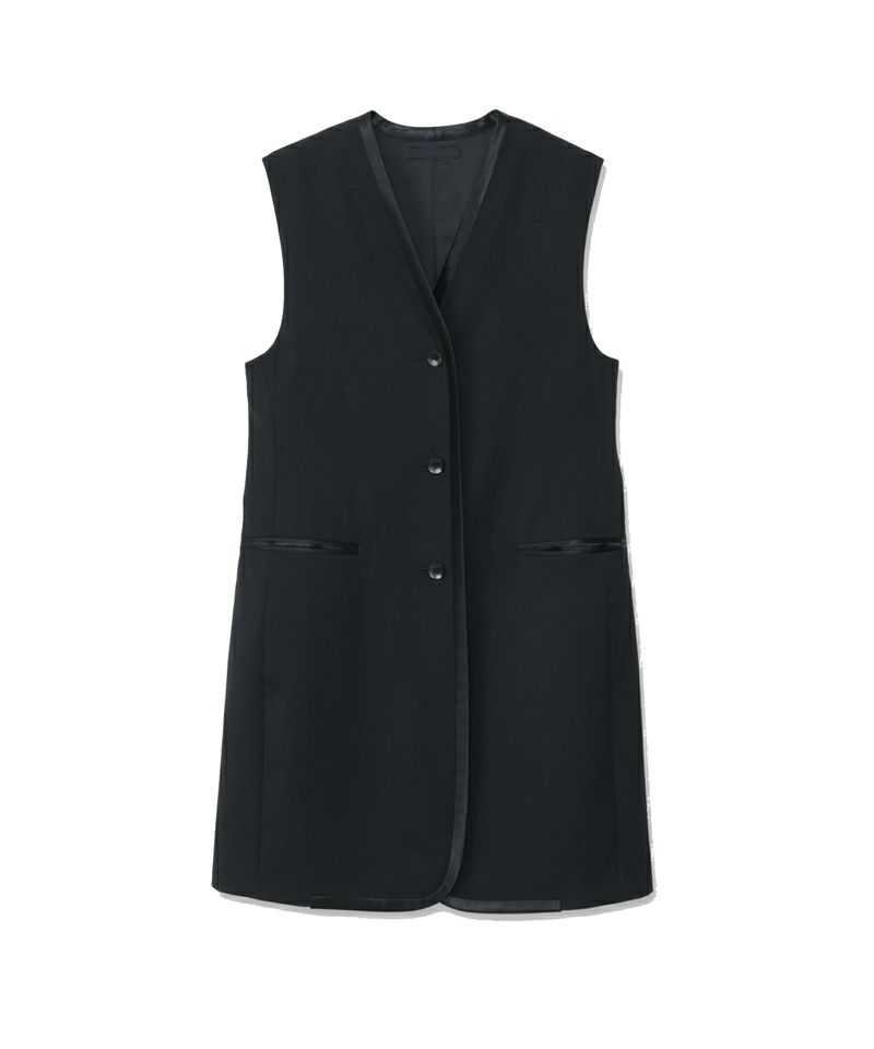 BLACK FORMAL PIPING VEST