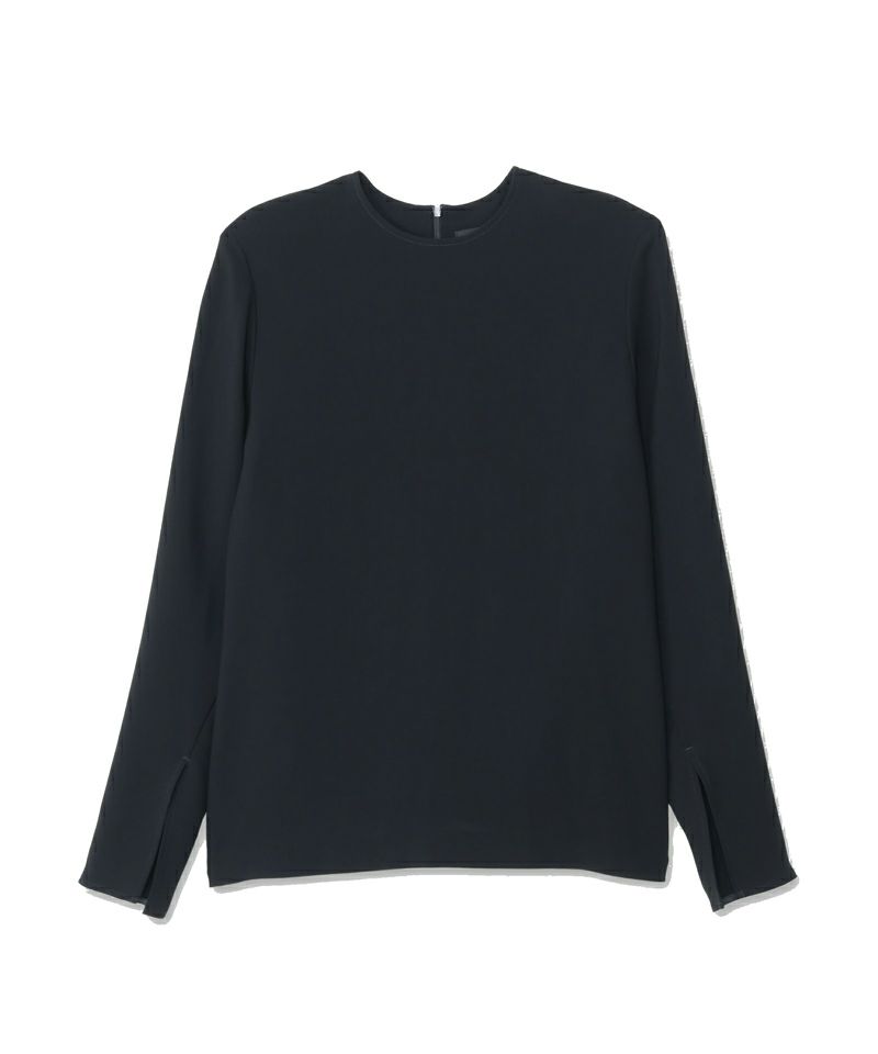 BLACK FORMAL MINIMAL SPLIT BLOUSE