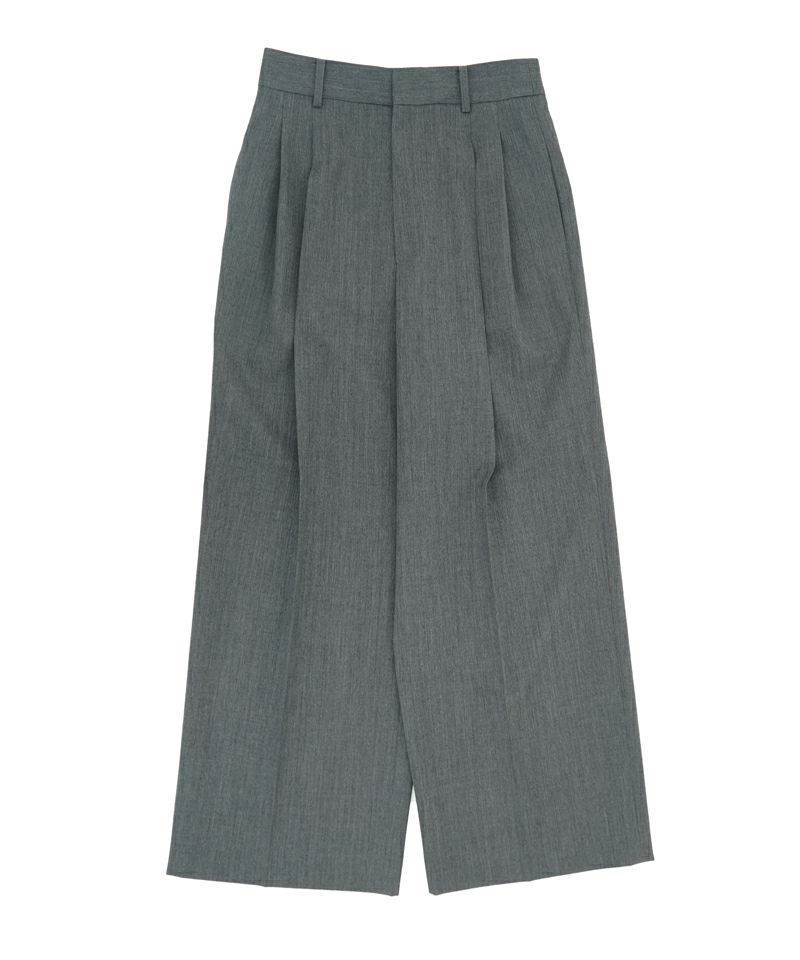 BLACK FORMAL GRAY TWO TUCK WIDE PANTS