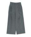 BLACK FORMAL GRAY TWO TUCK WIDE PANTS
