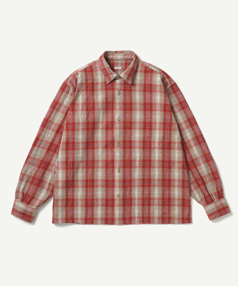 ＜A.PRESSE＞Vintage Cotton Silk Nep Twill Check Shirt