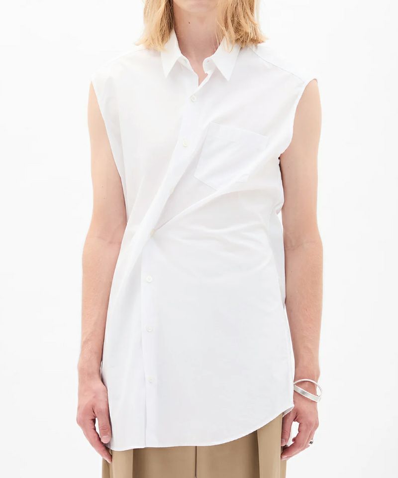 ＜Ann Demeulemeester＞DORIAN SLEEVELESS HIGH COMFORT LONG SHIRT