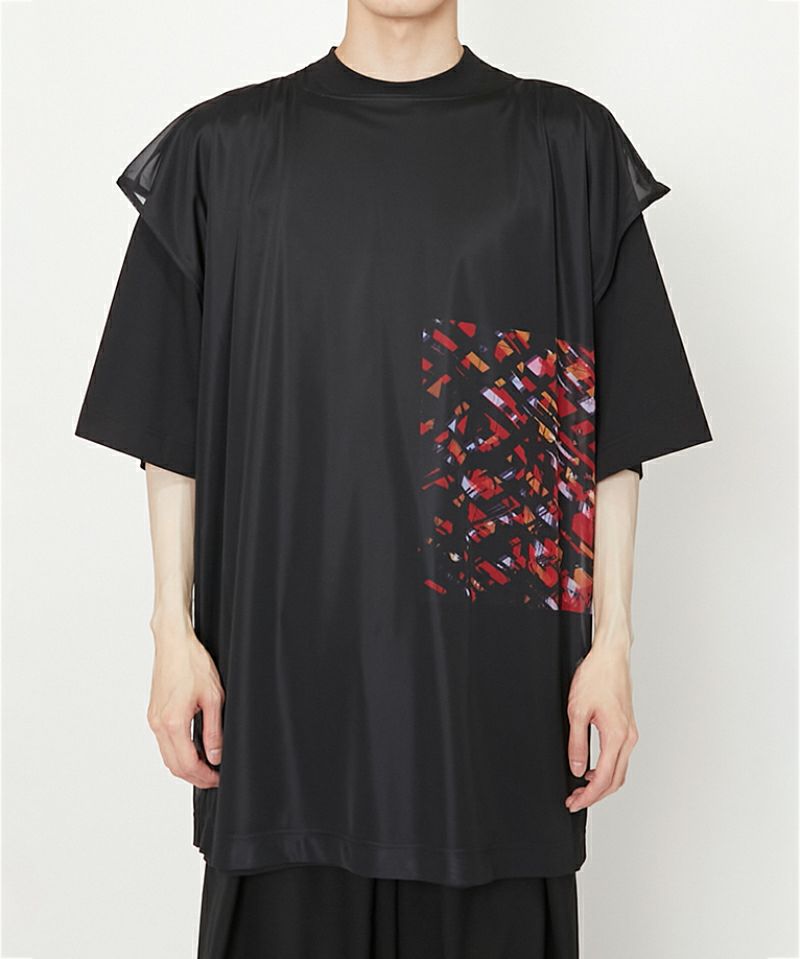 ALMOSTBLACK＞KIMONO LAYRED BIG PRINT T-SHIRTS | MAKES ONLINE STORE