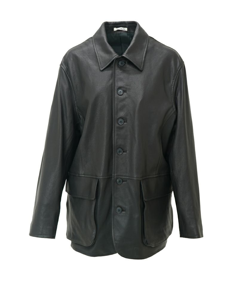 ＜AURALEE＞TEXTURED LAMB LEATHER BLOUSON