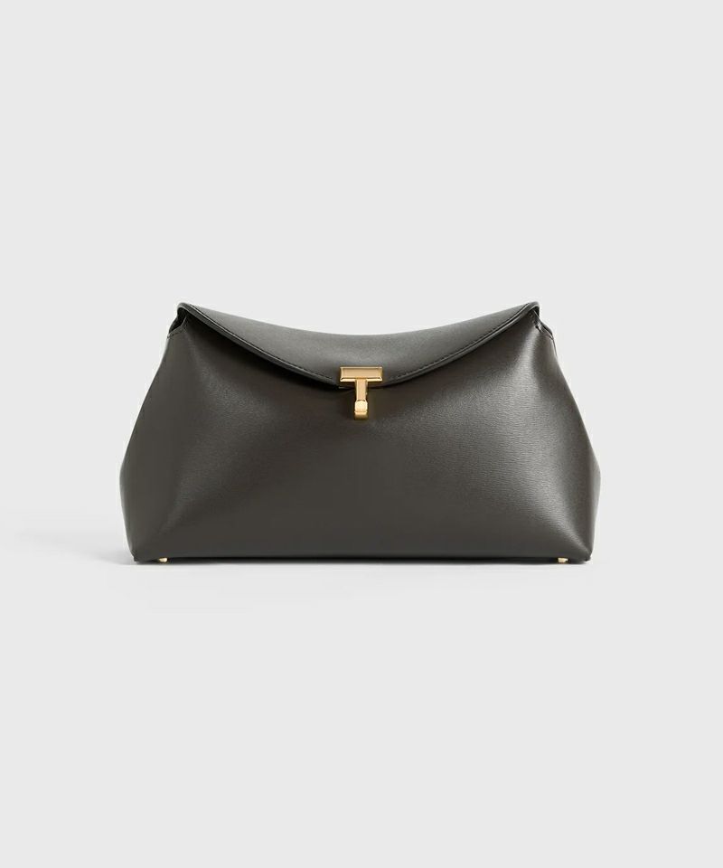T-Lock leather clutch