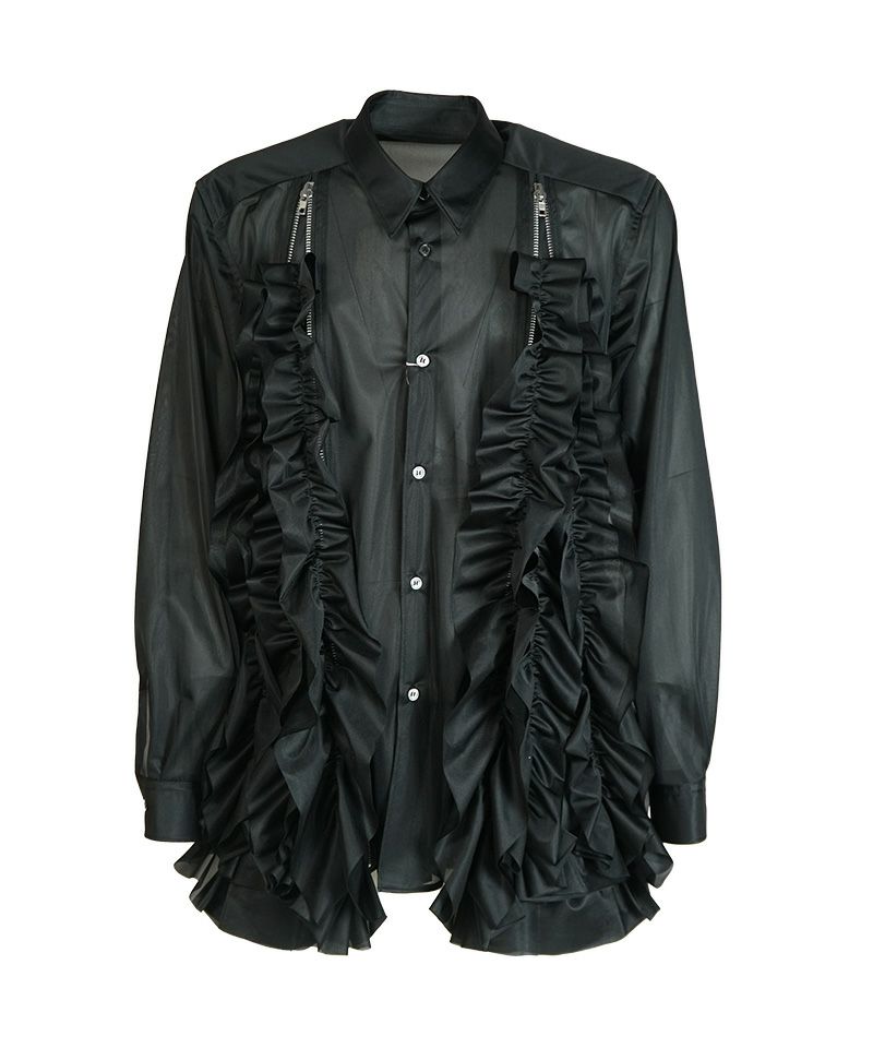 コムデギャルソン エステル フリルカットソー COMME des GARCONS HOMME PLUS＞ジップ フリル エステルトリコット