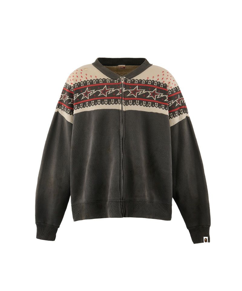＜SAINT MICHAEL＞BAPE_ZIP CARDIGAN/CHARCOAL