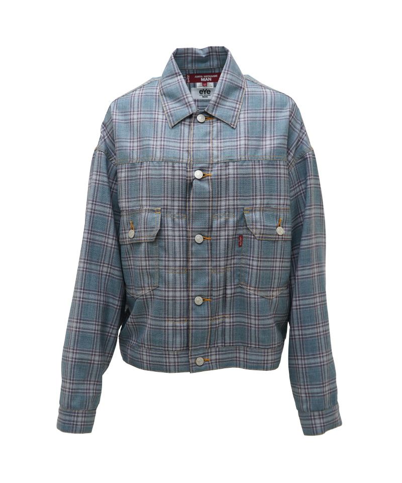＜eYe JUNYAWATANABE MAN＞ウールチェックLevi's Wネーム ジャケット