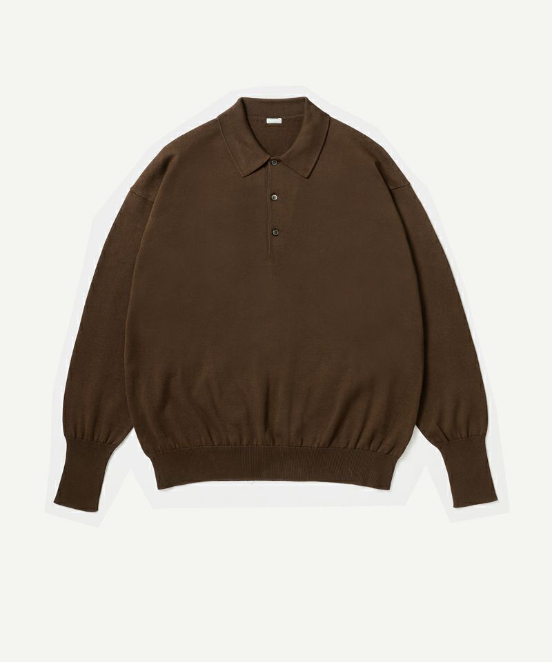 トップス A.PRESSE Cotton Knit L/S Polo Shirts 3 A.PRESSE＞Cotton Knit L/S Polo Shirt | MAKES ONLINE STORE