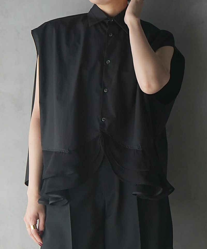 Sleeveless organic cotton blouse