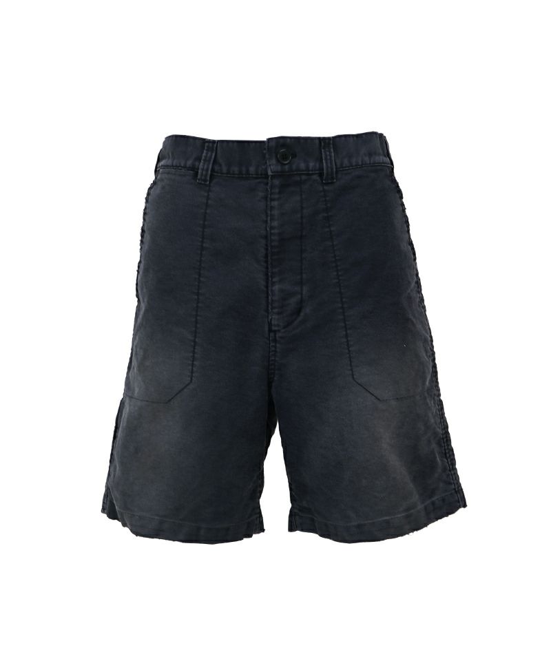 ＜KAMIYA＞Distressed Moleskin Shorts